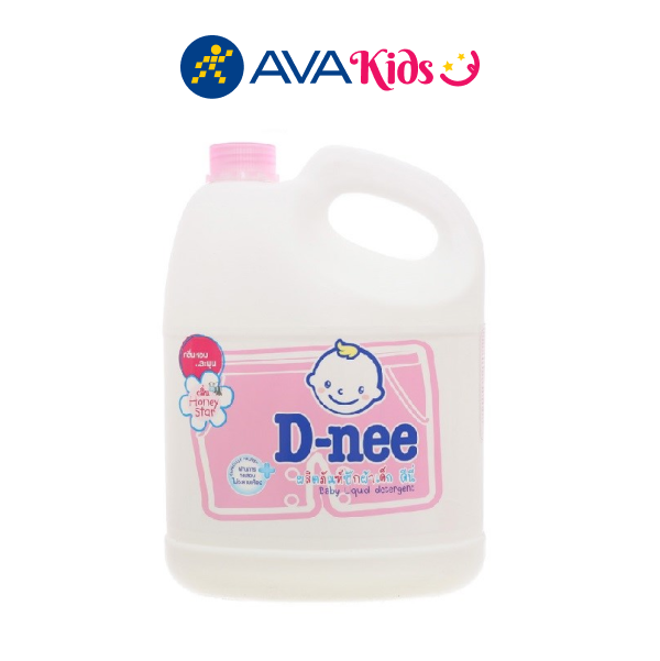 Nước giặt cho bé D-nee Honey Star hồng dịu nhẹ can 3 lít - Hàng chính hãng