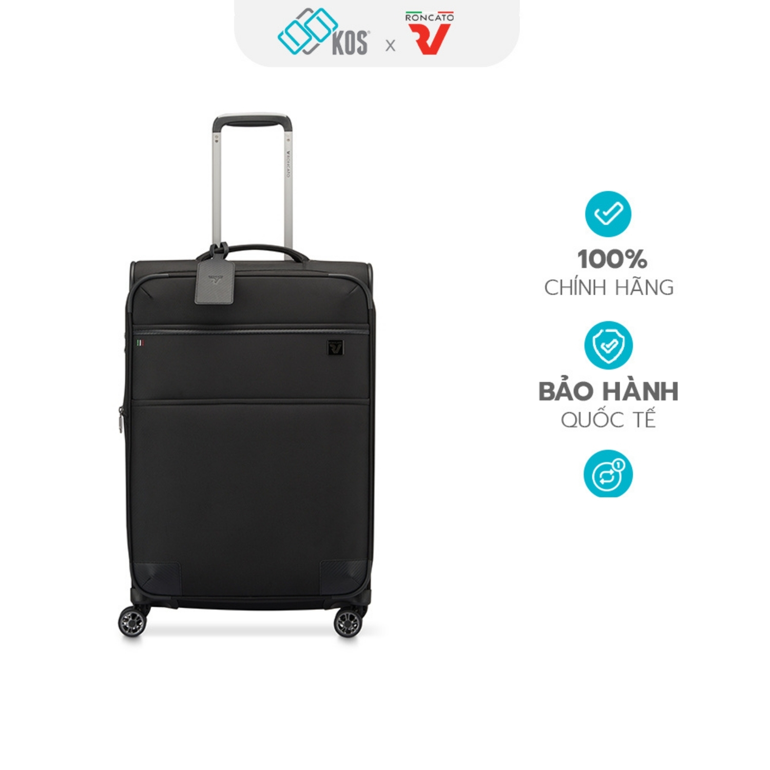 Vali vải cao cấp Roncato Uno Soft 3.0 Size 26/30 Inch - Vải 1680D Nylon/ Polyester Kháng nước vượt trội, Thương hiệu Ý