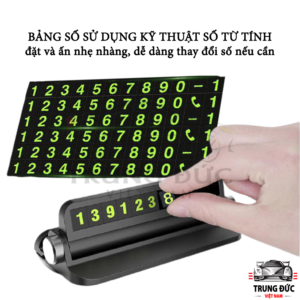 Bảng Số Điện Thoại TRUNGDUCVN BSDT-Z1 Gắn Trên Taplo Xe Ô TÔ Giúp Người Đi Đường Dễ Dàng Liên Hệ Với Bạn Khi Cần Thiết - Hàng Chính Hãng