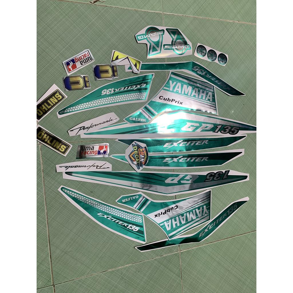 Tem exciter 135 lc trắng xanh crom