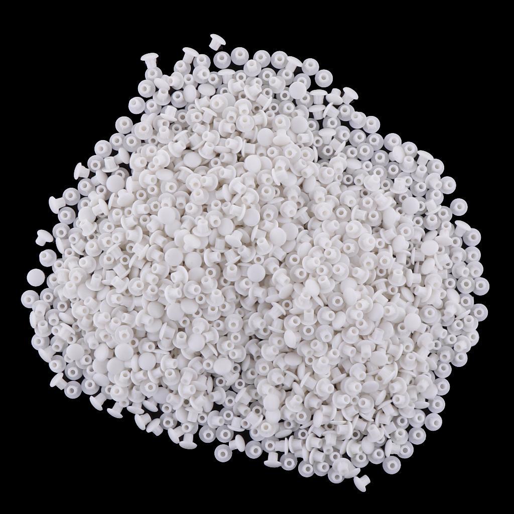 2X Set of 1000 Door Hinge Hole Cover Cabinet Plastic Screw Hole Blanking White