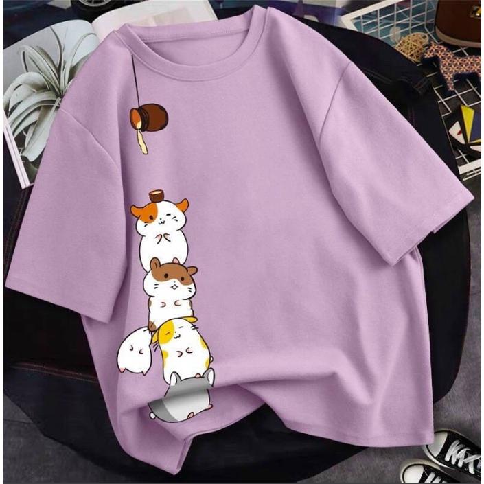 Áo thun tay lỡ form rộng ĐÀN MÈO TRỒNG CHUỐI, áo phông