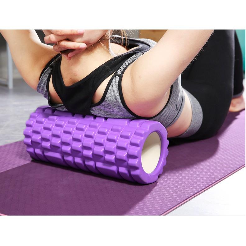 Con Lăn Massage Foam Gai Dẹt 45x14 cm Ống Lăn Giãn Cơ Tập Yoga, Gym YO21