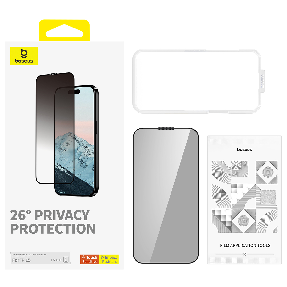 Cường Lực Full Viền Cho iP15 OS-Baseus Diamond Series Full-Coverage HD Tempered Glass Screen Protector for iP 15