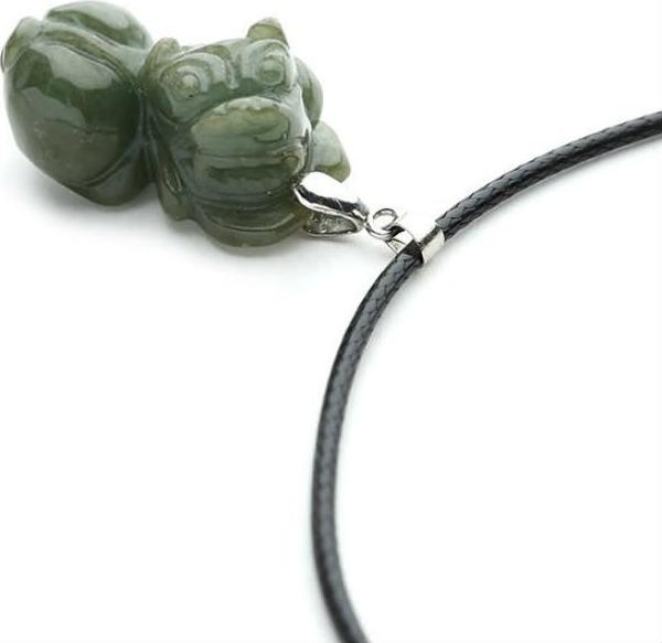 Dây Đeo Và Mặt Tỳ Hưu Hoa Hậu, Ngọc Sơn Thủy - Xanh Lục