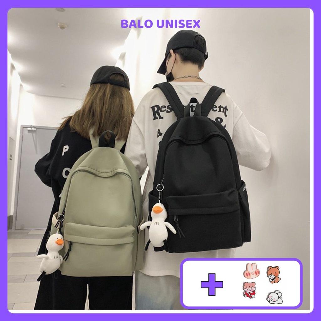 Balo Ulzzang Kiểu Hàn Quốc Vải Dù Trơn Damelbag Đi Học Nam Nữ, balo du lịch 601ULZ