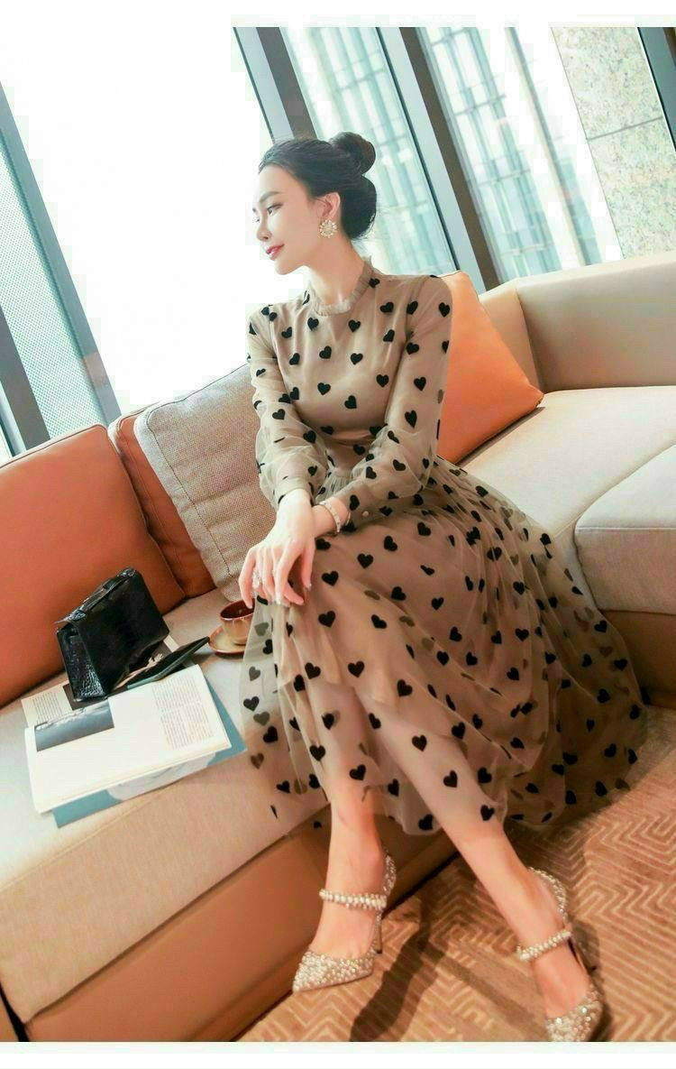 ĐẦM XÒE REN HỌA TIẾT TRÁI TIM CAO CẤP