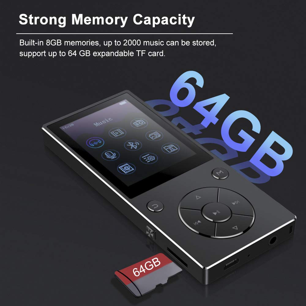Máy Nghe Nhạc MP3 Bluetooth Ruizu D11 Bộ Nhớ Trong 8GB - Hàng Nhập Khẩu