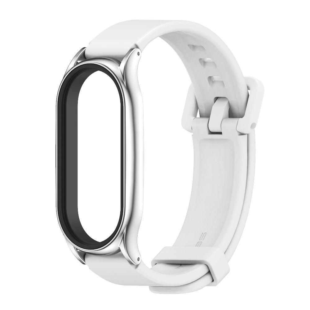 Dây Đeo Cao Su Cho Mi Band 7/6/5/4/3 Mặt Kim Loại MJOBS Cao Cấp, Khung Chất Liệu Thép Không Gỉ