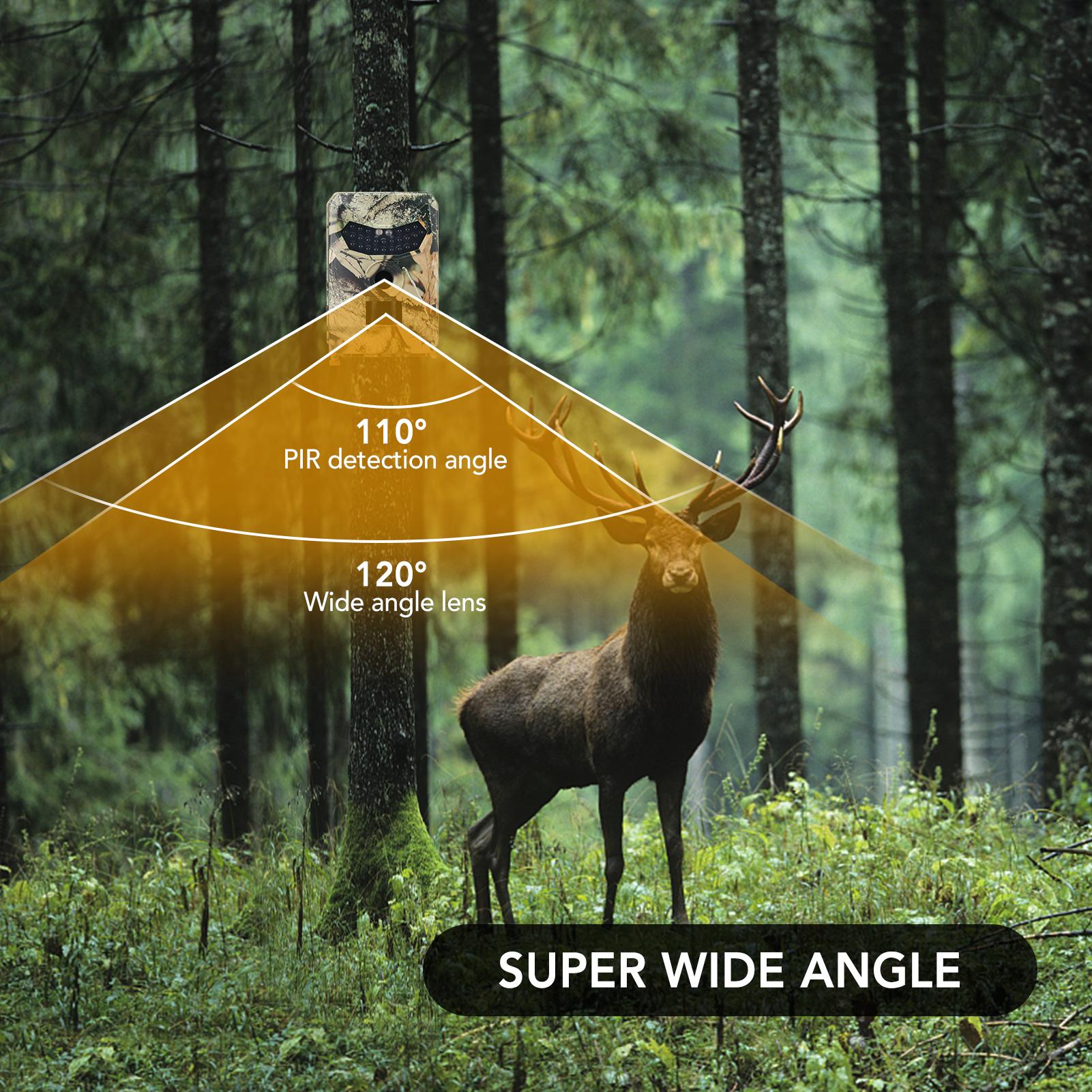 16Mp 1080P Máy Ảnh Đường Mòn Săn Bắn Máy Ảnh Máy Ảnh Hướng Đạo Động Vật Hoang Dã Ngoài Trời Với Cảm Biến Pir Hồng Ngoạimàu Đỏ Tầm Nhìn Ban Đêm