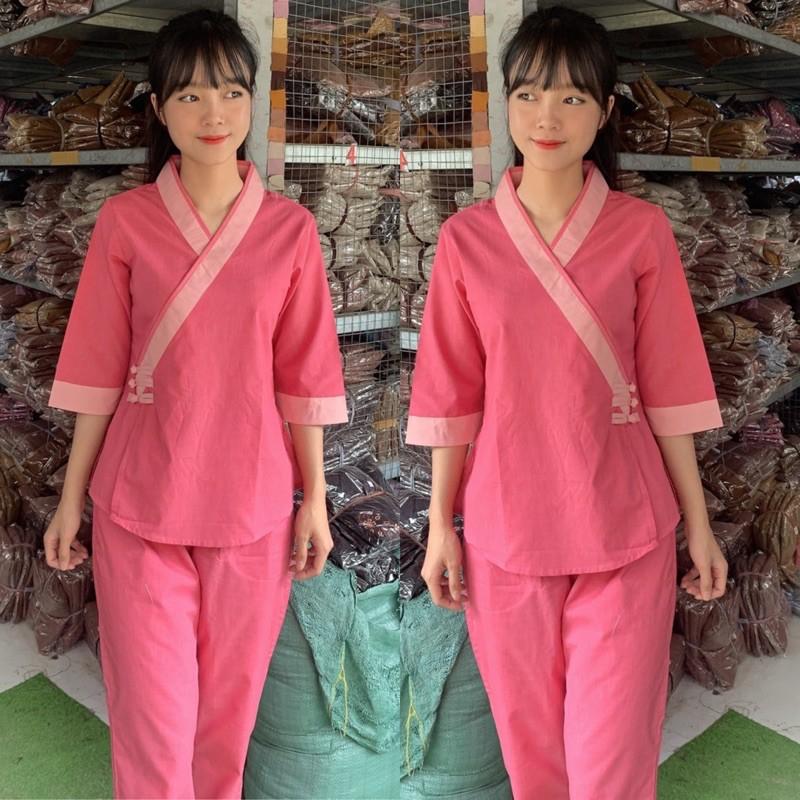Đồ Lam Đi Chùa # Tim 3NÚT # Đồ Bộ Nữ # Quần Áo Nữ