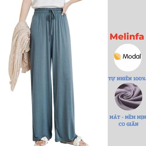 Quần dài Harem nữ suông rộng vải Modal (gỗ Sồi) tự nhiên thoáng mát co giãn thoải mái mã VAQ0292