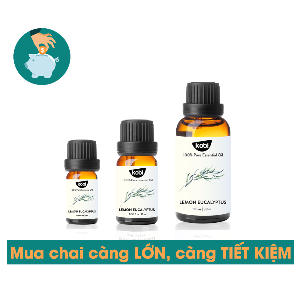 Tinh Dầu Bạch Đàn Chanh Kobi Lemon Eucalyptus Essential Oil Dùng Xông Phòng, Giúp Tăng Cường Hệ Hô Hấp, Giảm Stress, Tập Trung Tinh Thần