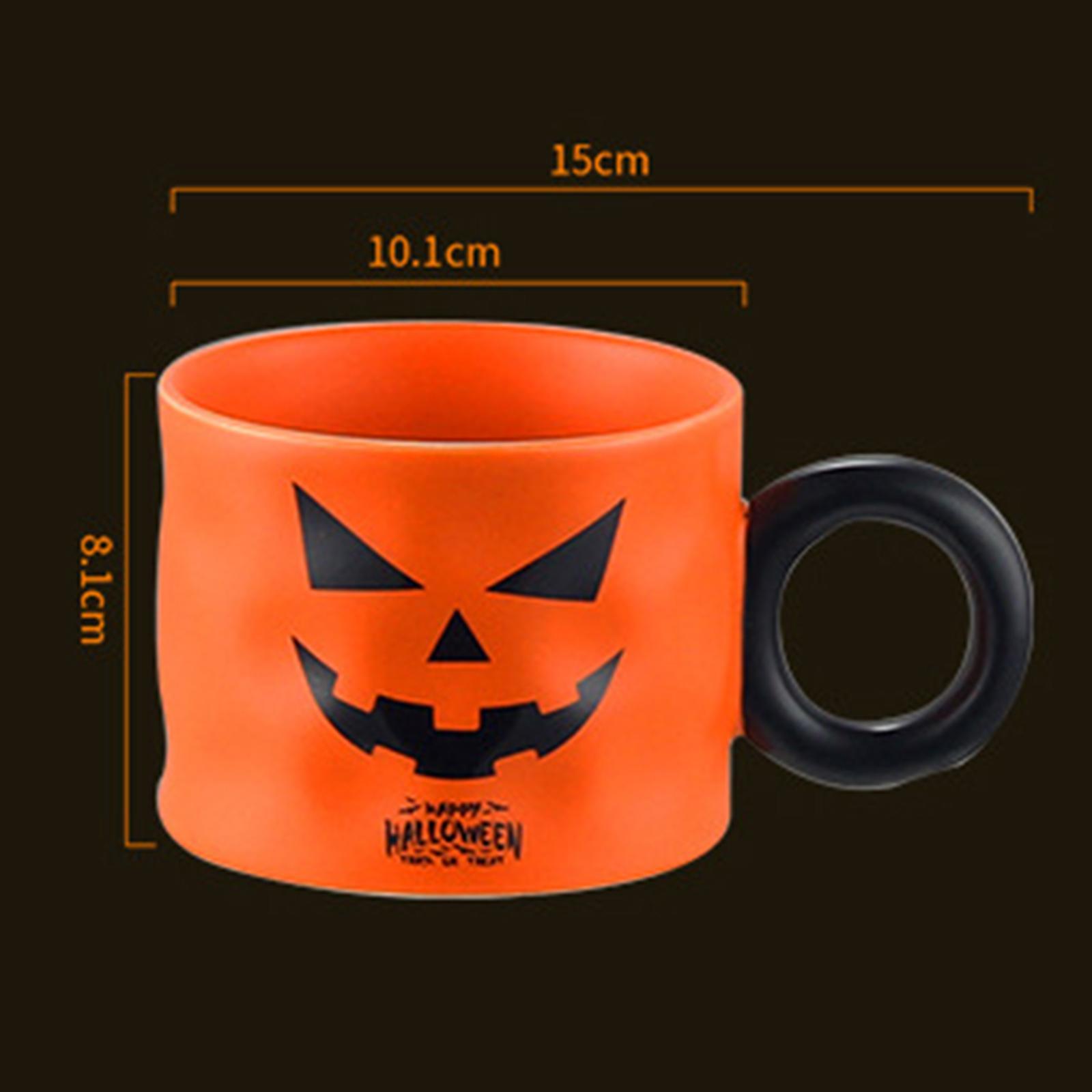 Pumpkin Shaped Mug Halloween Cartoon Mug Cartoon Milk Juice Cup Halloween Mug Set Ceramics Coffee Mug Holiday Coffee Mug for Theme Party Men
