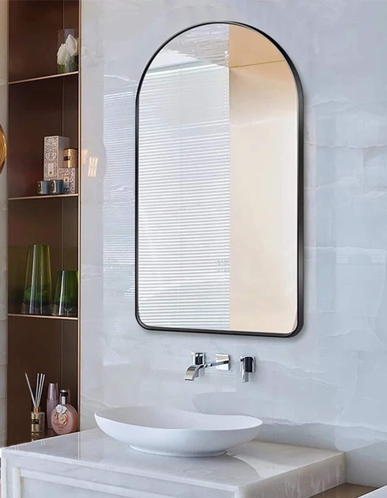 Gương phòng tắm oval viền sắt
