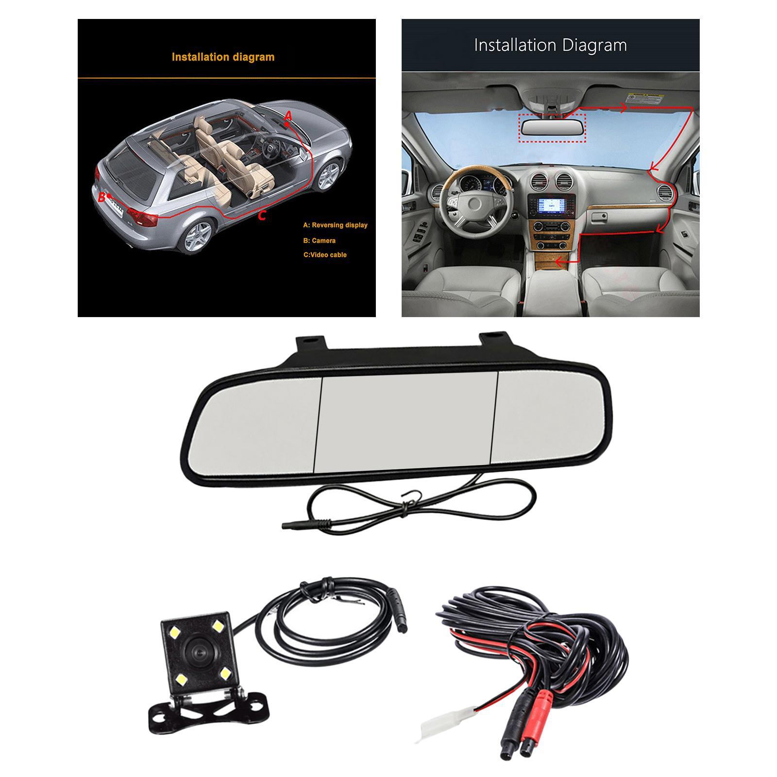 5 inch Rearview Mirror Monitor with Reversing camera cam Car HD Video