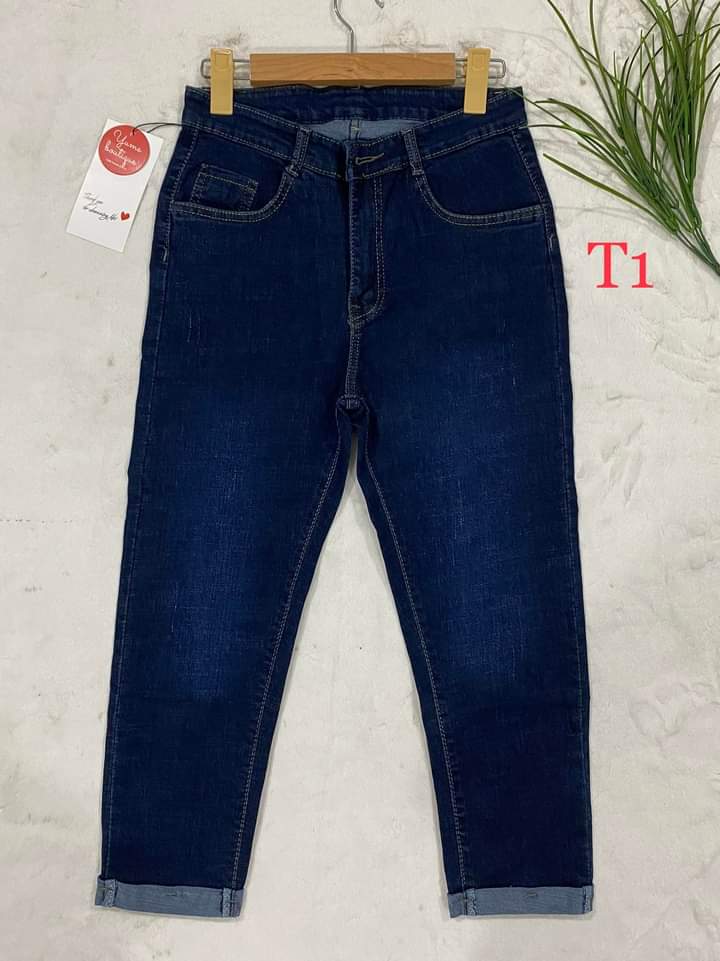 Quần jean 9 tất lật lai có size 26-44 . Vải dày và co giãn. YUME JEAN BIGSIZE.
