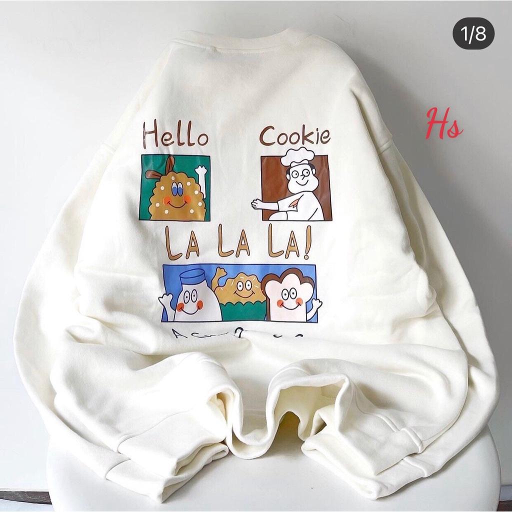 Áo Sweater Nỉ COOKIE Unisex Nam Nữ Form Rộng Ulzzang Bông Nam Nữ Hàn Quốc, Áo Thu Đông Chất Nỉ Ngoại Dày Dặn, Áo sweater nam nữ mặc , áo hoodie áo cặp đôi , áo khoác áo thun tay dài nam nữ vải nỉ ngoại dày mịn