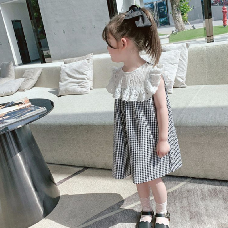 Đầm suông caro cho bé phong cách Hàn Quốc từ 11-23kg - Đầm bé gái xinh xắn