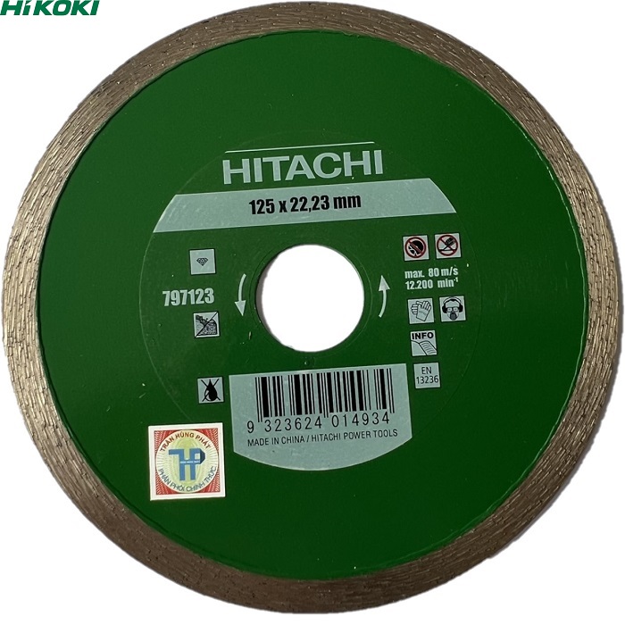 Đĩa cắt gạch ướt HITACHI  125mm - Hợp kim dày 1.7 mm - Hàng Chính Hãng
