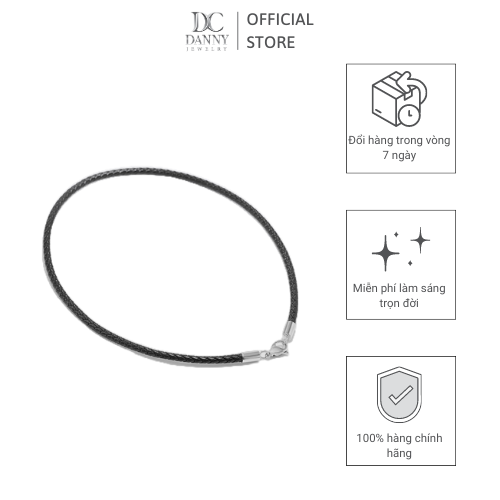 Vòng Cổ Danny Jewelry Da Tổng Hợp Khóa Bạc 925 Xi Bạch Kim CI4G001