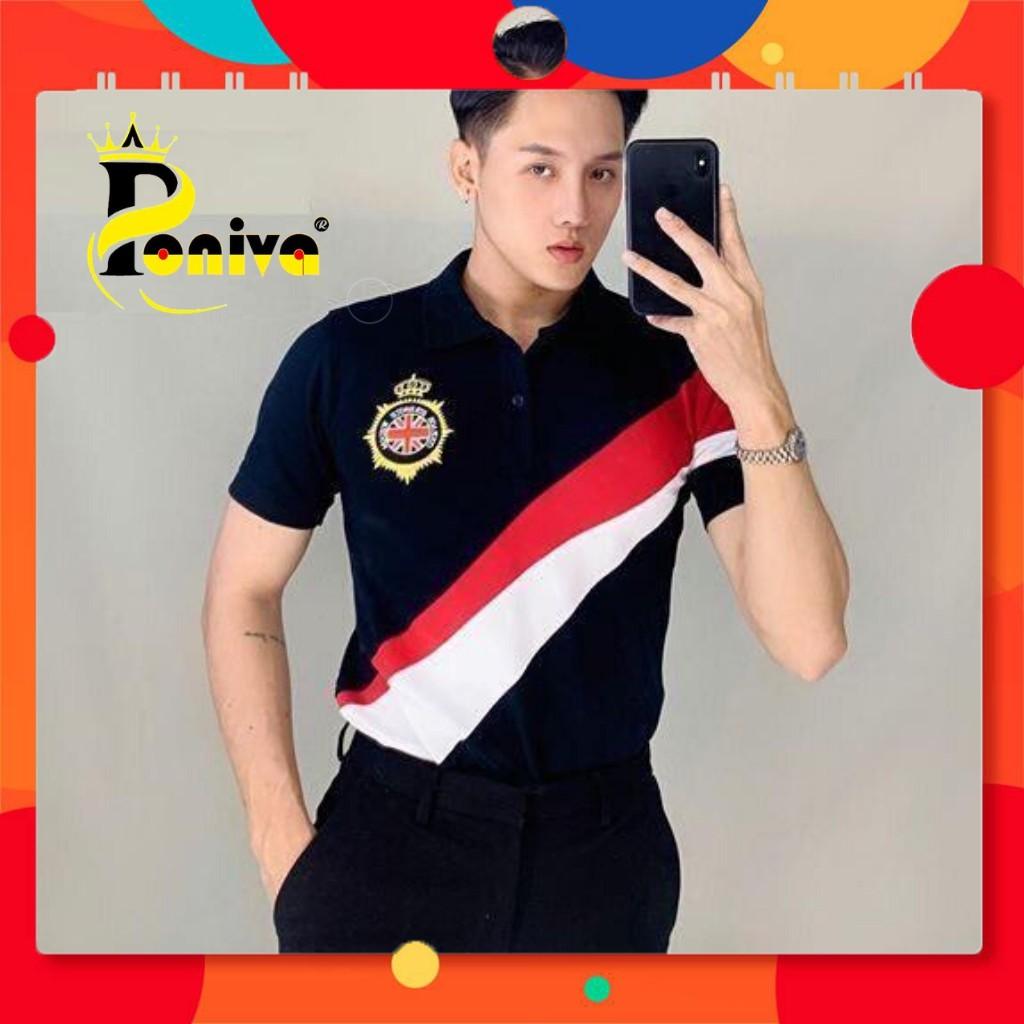Áo Thun Nam Sọc Chéo Phối Logo Thời Trang