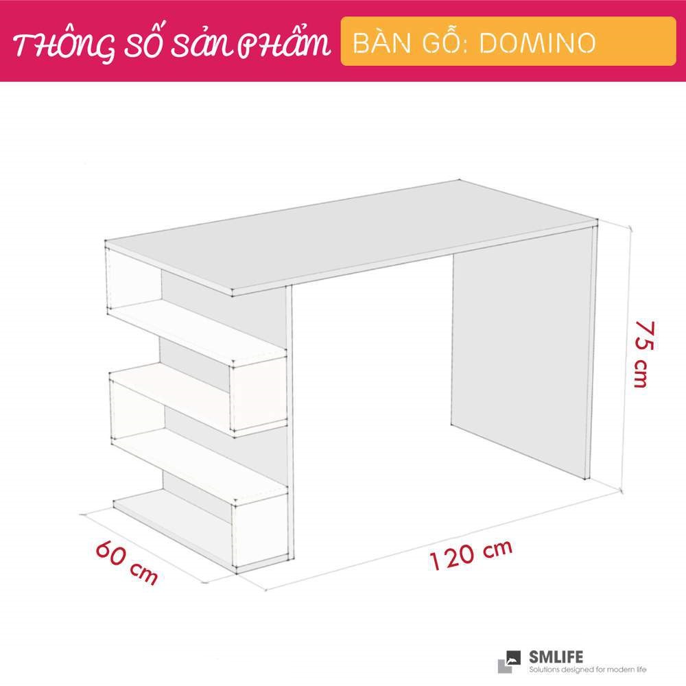 Bàn làm việc, bàn học gỗ hiện đại SMLIFE Domino  | Gỗ MDF dày 17mm chống ẩm | D120xR60xC75cm - Màu