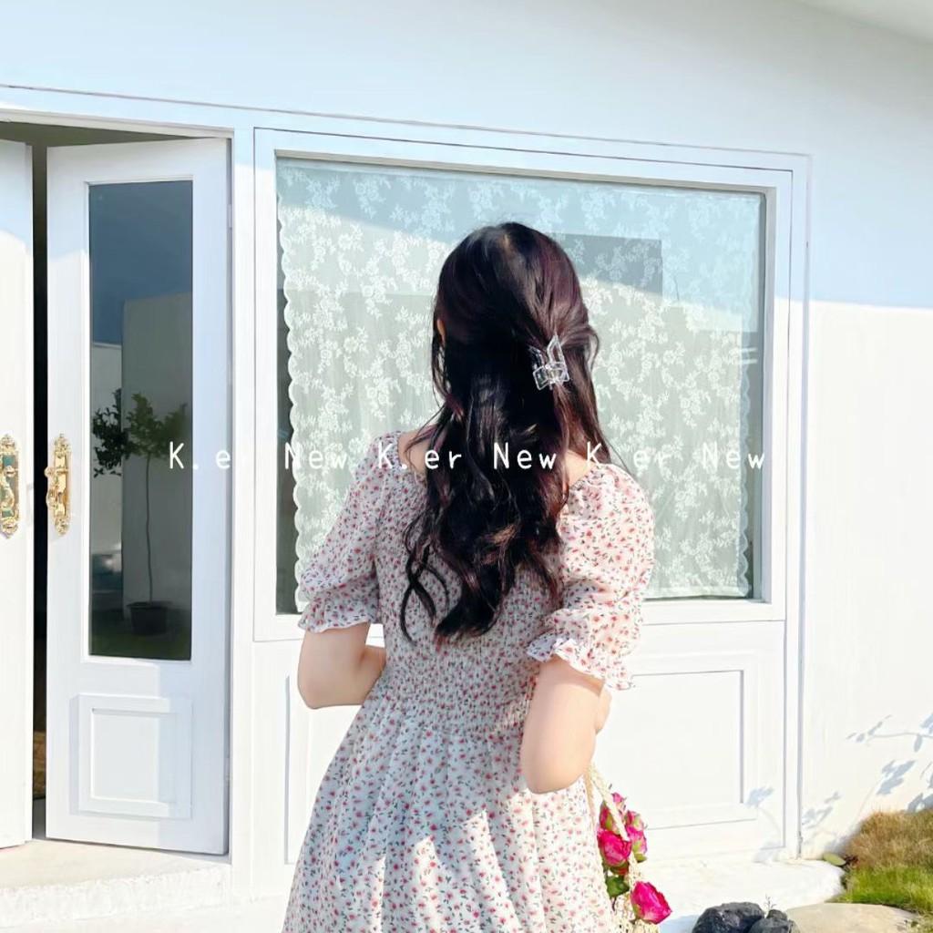 Váy hoa nhí nhún thân voan chifon VKE1015-2 Ulzzang style Hàng Quảng Châu