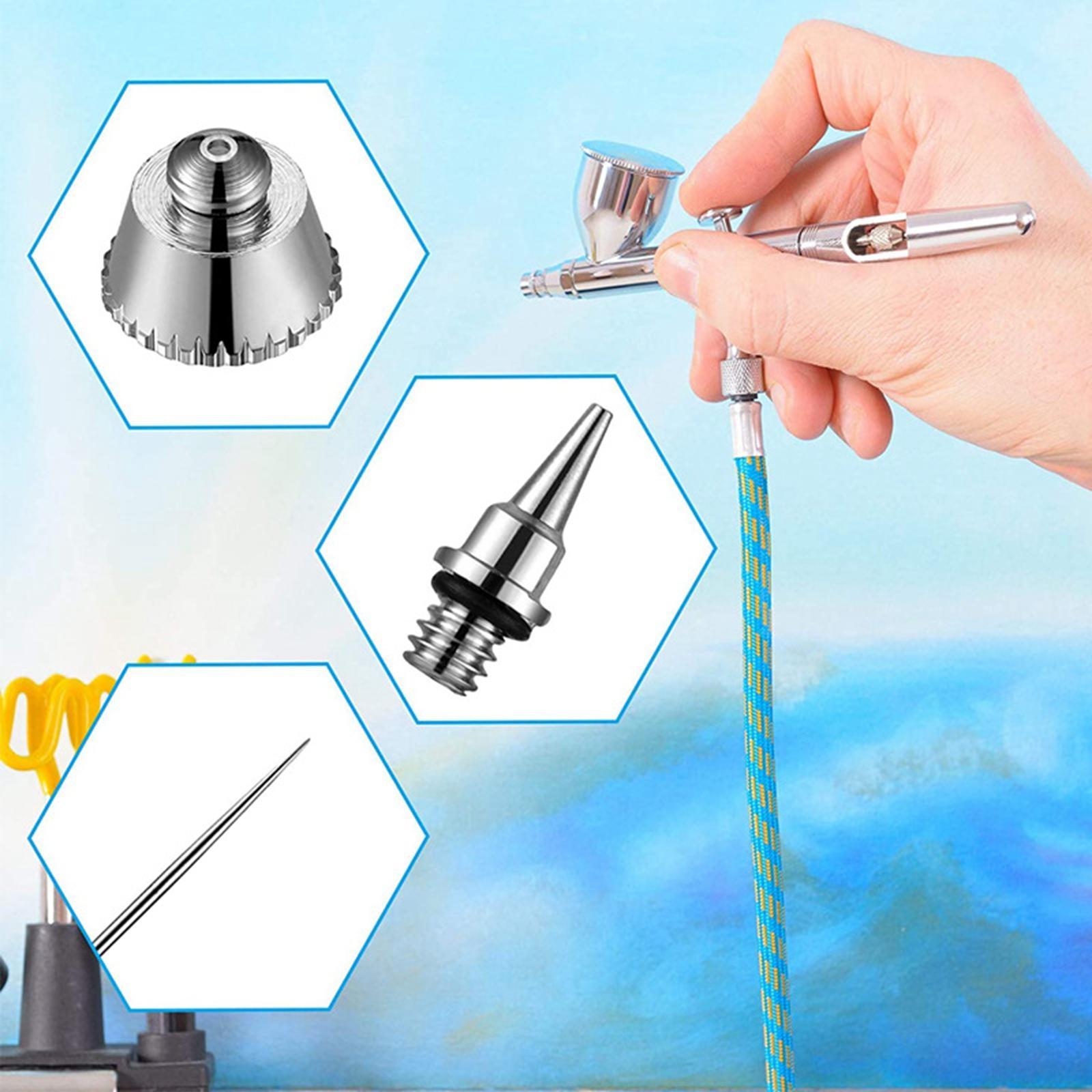 11Pcs 0.3mm 0.5mm 0.8mm Airbrush Nozzle Kits Supplies Mini Wrench Professional with Cleaning Tool Airbrush Spare Parts for Replacement Parts