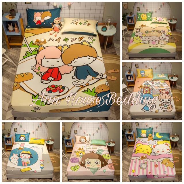 Set Ga Gối 100% Cotton 3D Ngộ Nghĩnh Cho Bé, Hàng Đẹp Mịn