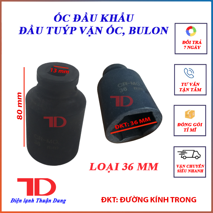 Đầu khẩu ,đầu tuýp, ống tuýp, ống điếu, cục tuýp dùng để vặn, mở ốc - bulon Hàng Nhập Khẩu