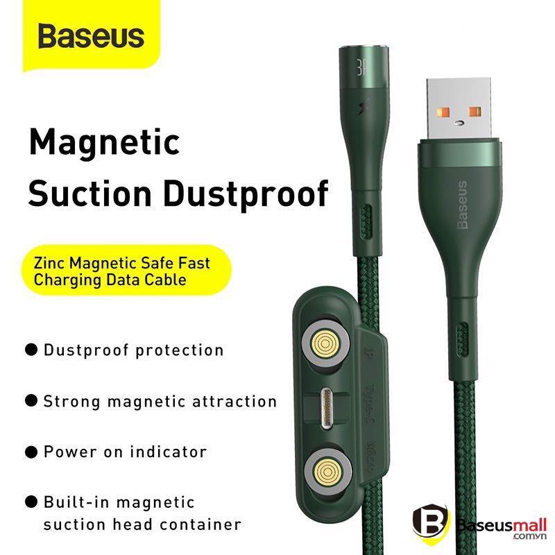 Baseus -BaseusMall VN Cáp từ hỗ trợ sạc nhanh Baseus Zinc Magnetic Gen5 Safe Fast Charging Cable (Hàng chính hãng