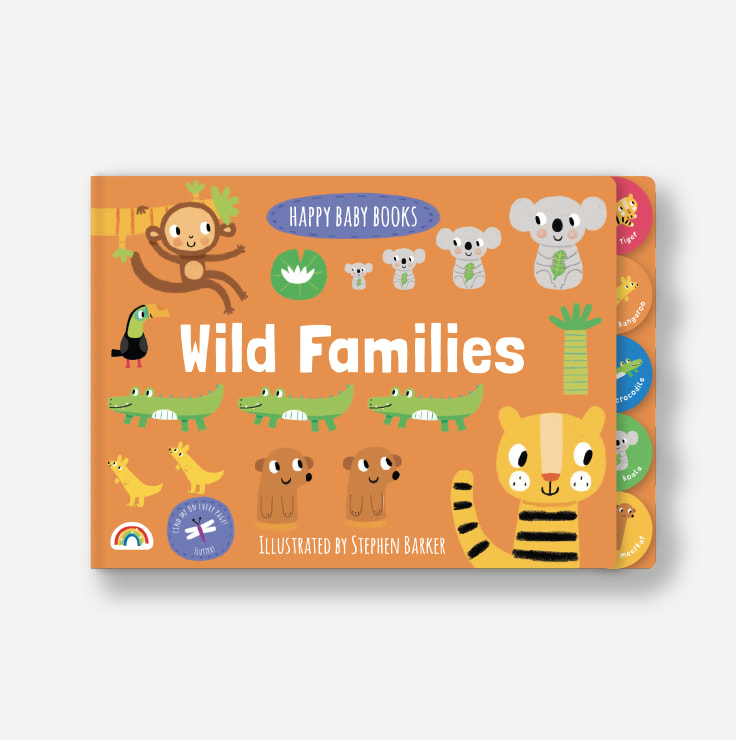Sách truyện thiếu nhi tương tác: Những em bé hạnh phúc - Động vật hoang dã (Happy baby - Wild families)