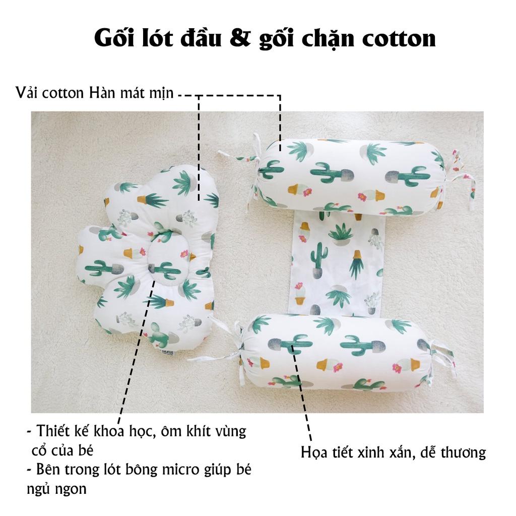 Gối chống bẹt đầu & gối chặn RUNA KIDS - Chất liệu Cotton Hàn 100% cao cấp, mềm mịn, an toàn cho da bé