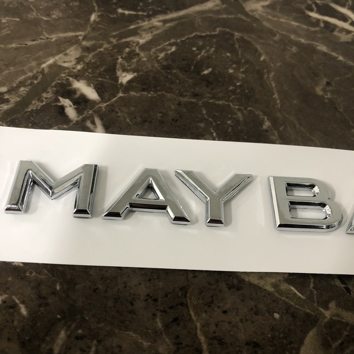 Decal tem chữ Maybach dán đuôi xe ô tô, xe hơi cao cấp G80709, chất liệu nhựa ABS, form chữ giành cho các dòng mới nhất
