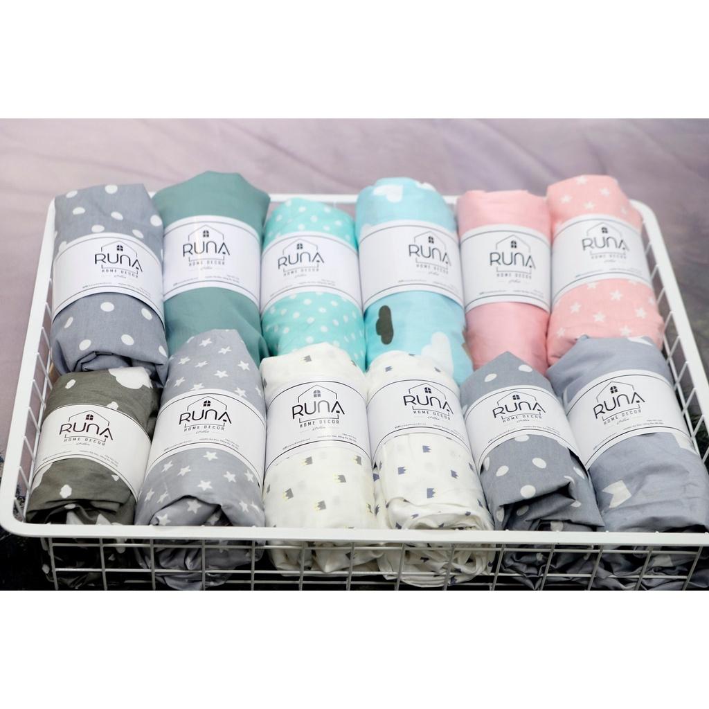 Ga chun bọc nệm cũi của bé RUNA KIDS Cotton Hàn 100% cao cấp mềm mịn thoáng mát an toàn cho da bé kích thước 56x100cm