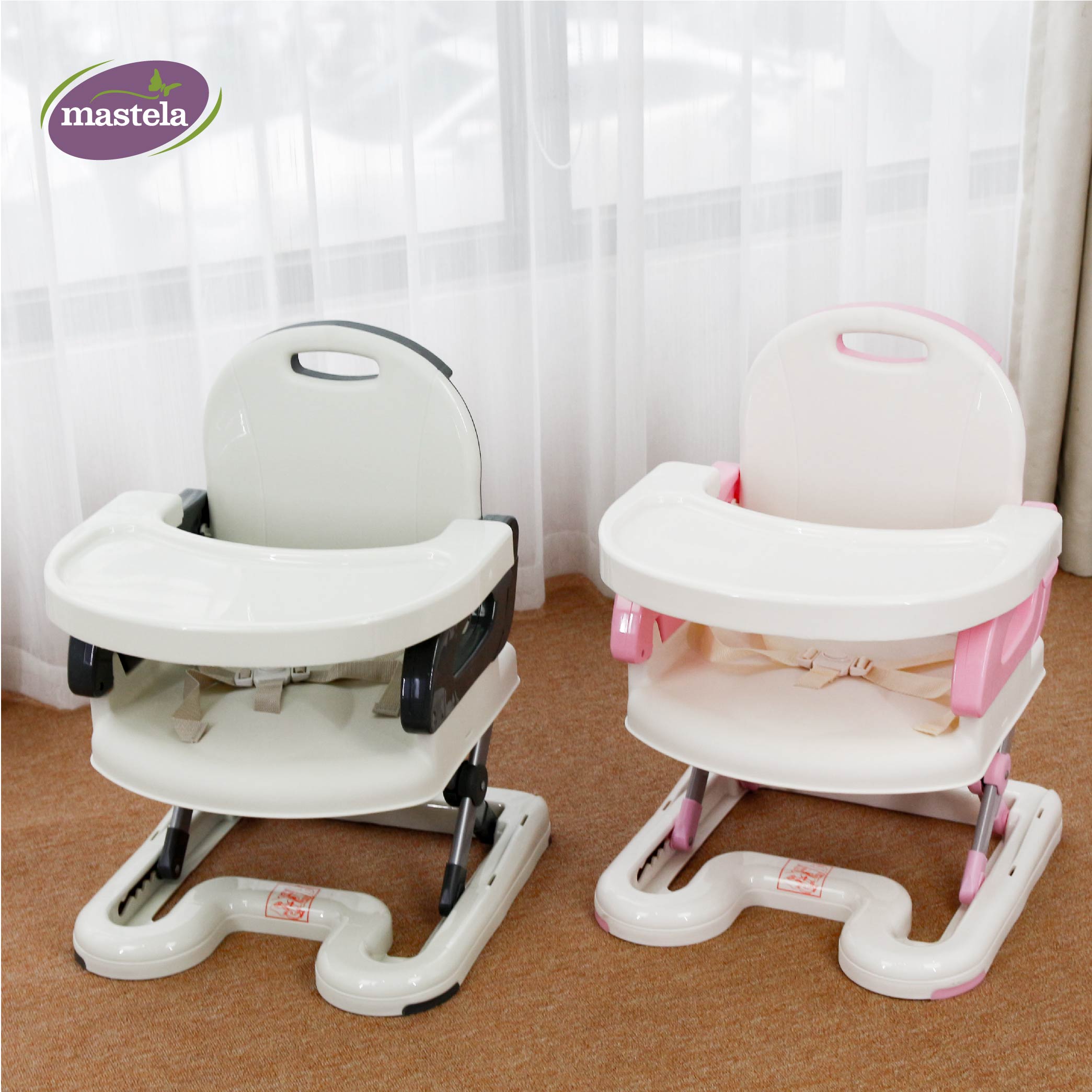 Ghế ăn dặm cho bé gấp gọn và nâng hạ độ cao Mastela 7110 - 7112 - Ghế tập ăn dặm đạt chuẩn ASTM Mỹ BPA Free