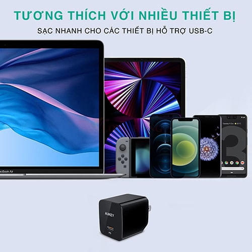 Cốc sạc Aukey Minima 1Type-C 30W PA-Y30S - Hàng chính hãng