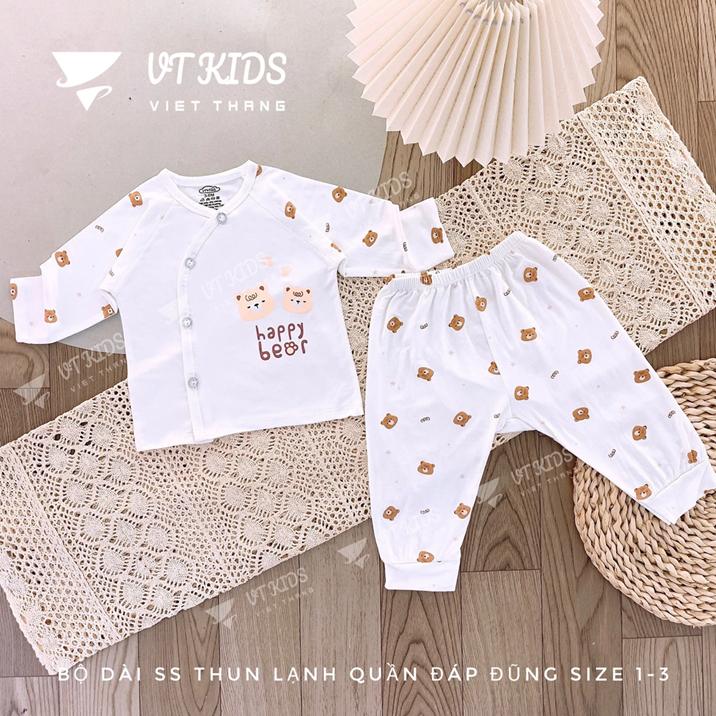 [3-9kg] Bộ Quần Áo Dài Tay Chất Thun Lạnh Mềm, Mát, Co Giãn Tôt Cho Bé (katydang) - HAPPY BEAR