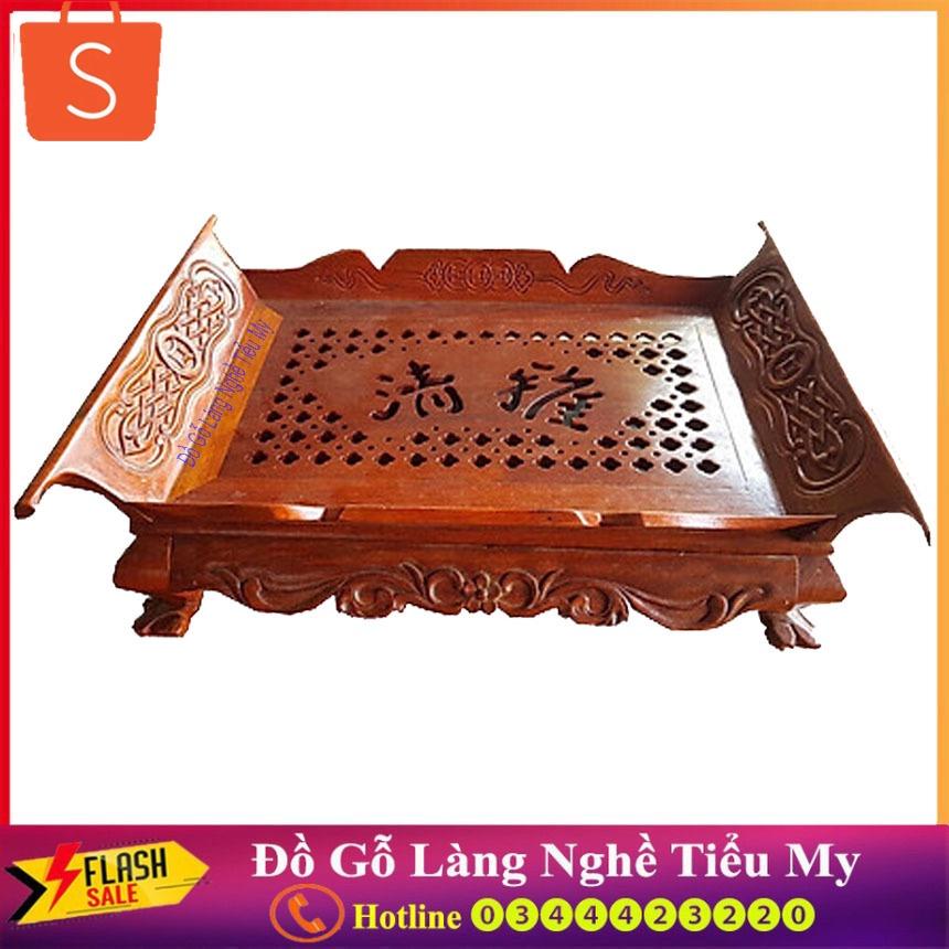 Khay trà khổng minh gỗ hương, hàng cao cấp, kích thước 45 x 32 x 14 cm