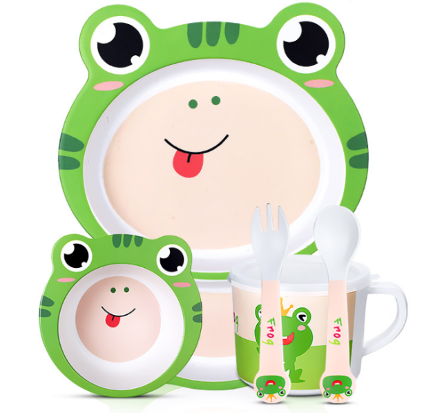 5 Cái/bộ Đĩa Đựng Đồ Ăn Cho Bé Bộ Đồ Ăn Trẻ Em Hoạt Hình Cho Bé Ăn Món Ăn Trẻ Em Sợi Tre Tự Nhiên Ăn Tối Với Bộ Bát Dĩa Ly Muỗng Đĩa