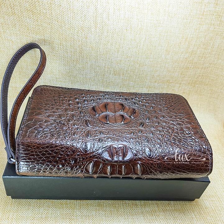 Ví Nữ Cầm tay Da cá sấu LuxLeather LW42212 - Hai dây kéo