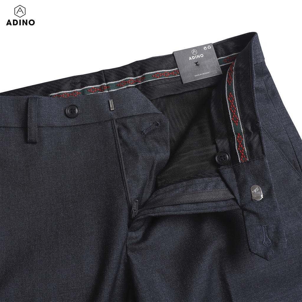 Quần âu nam màu ghi đậm ADINO vải cotton dày không bai không xù dáng công sở ống đứng hơi côn QA117