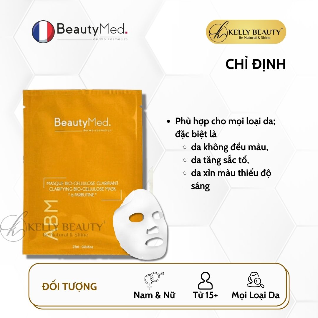 Mặt Nạ Sinh Học Dưỡng Sáng Da BeautyMed ABM Clarifying Bio-cellulose Mask | Kelly Beauty