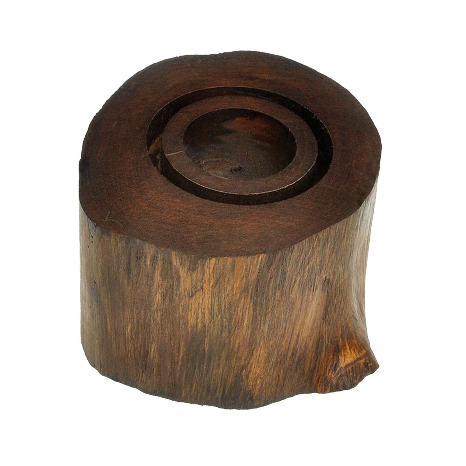 Wooden Candle Holder Candlestick Ornament Retro Style Tea Light Holders