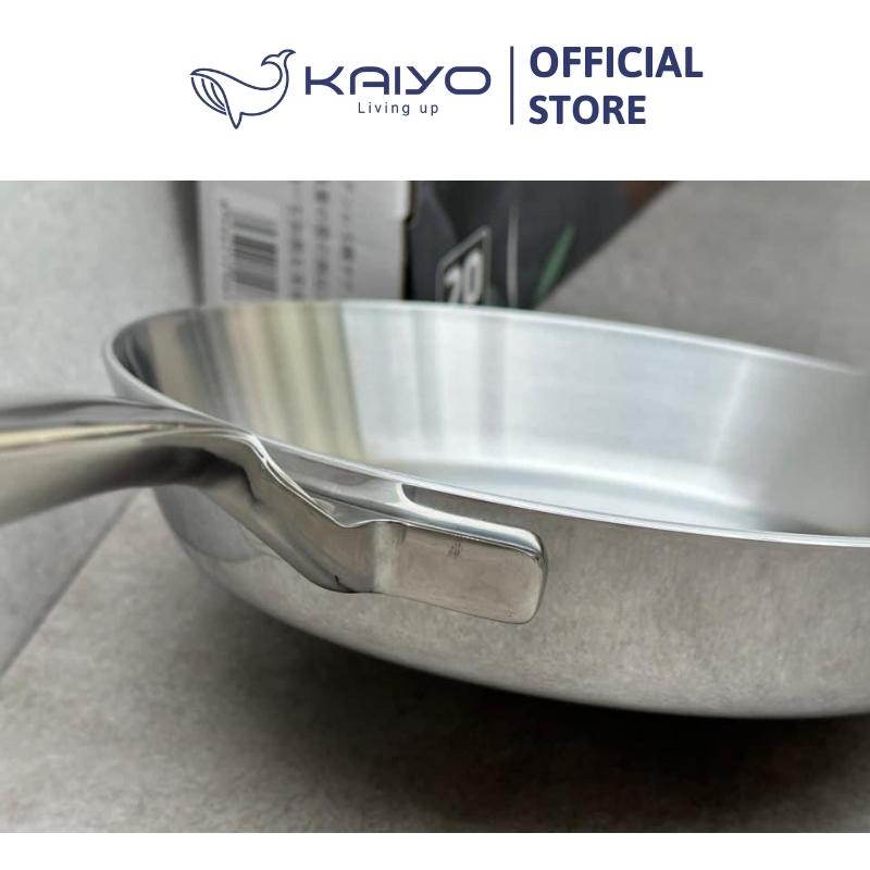 Chảo inox trơn thân đáy liền 3 lớp Tri-Ply Kaiyo, size 20cm