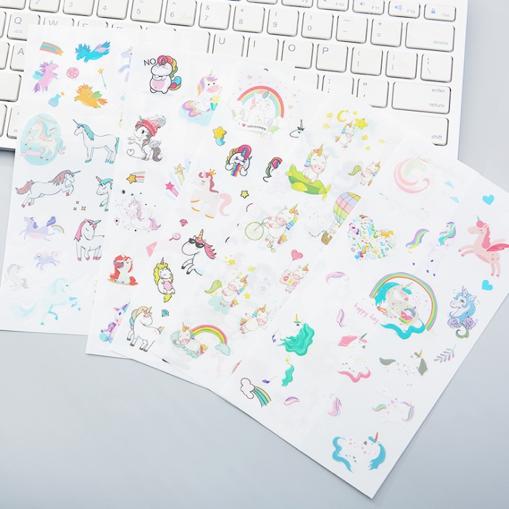 Bộ 6 tấm sticker trang trí Unicorn J08