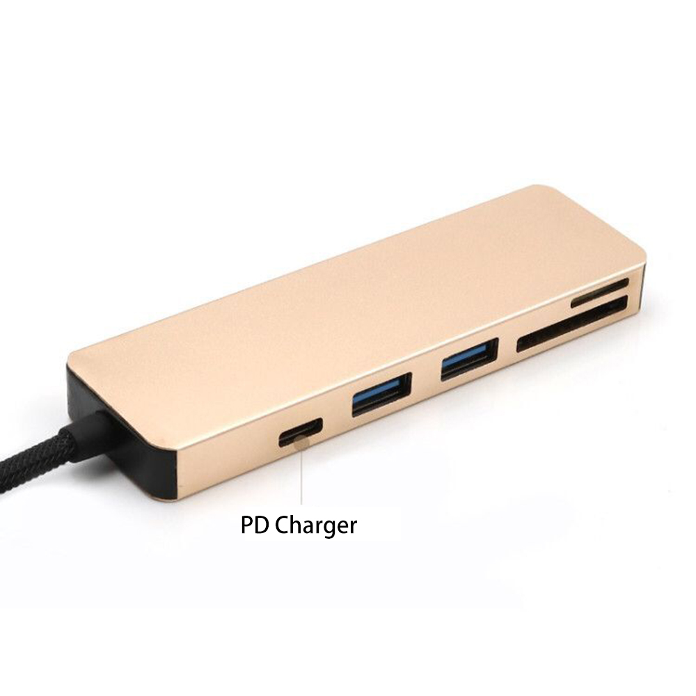 Bộ Chuyển Đổi Đa Cổng USB C Hub 5 Trong 1 Với 1 Cổng USB 3.1 Và 2 Cổng USB 3.0 Đầu Đọc Thẻ Nhớ SD TF Cho Thiết Bị Loại C