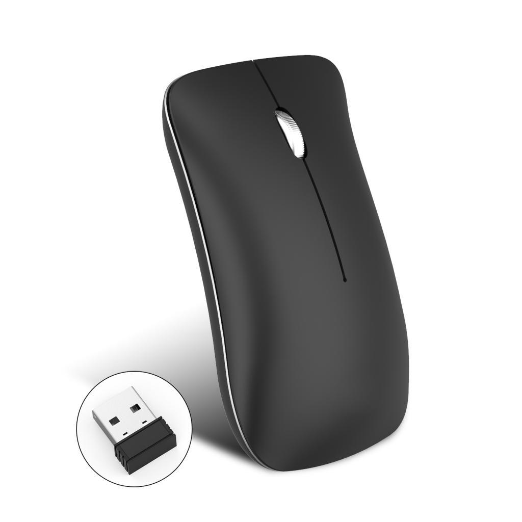 2.4G Rechargeable Wireless Mouse W/ USB Receiver Fashion Metal Office Mice