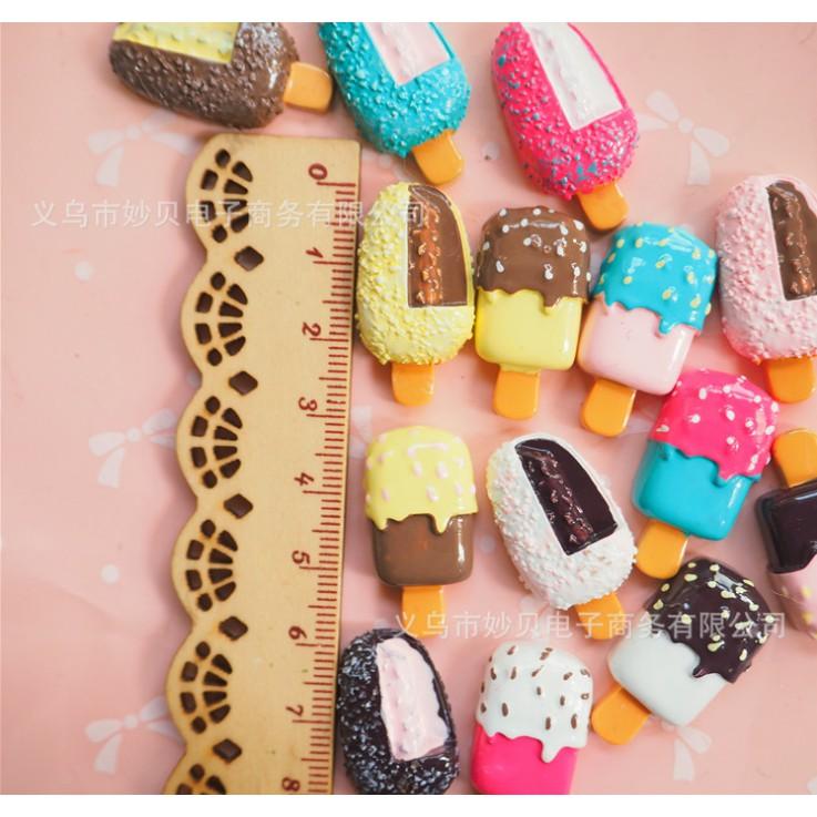 *HN* Charm các mô hình kem que dùng trang trí Jibbitz, vỏ điện thoại, epoxy, DIY